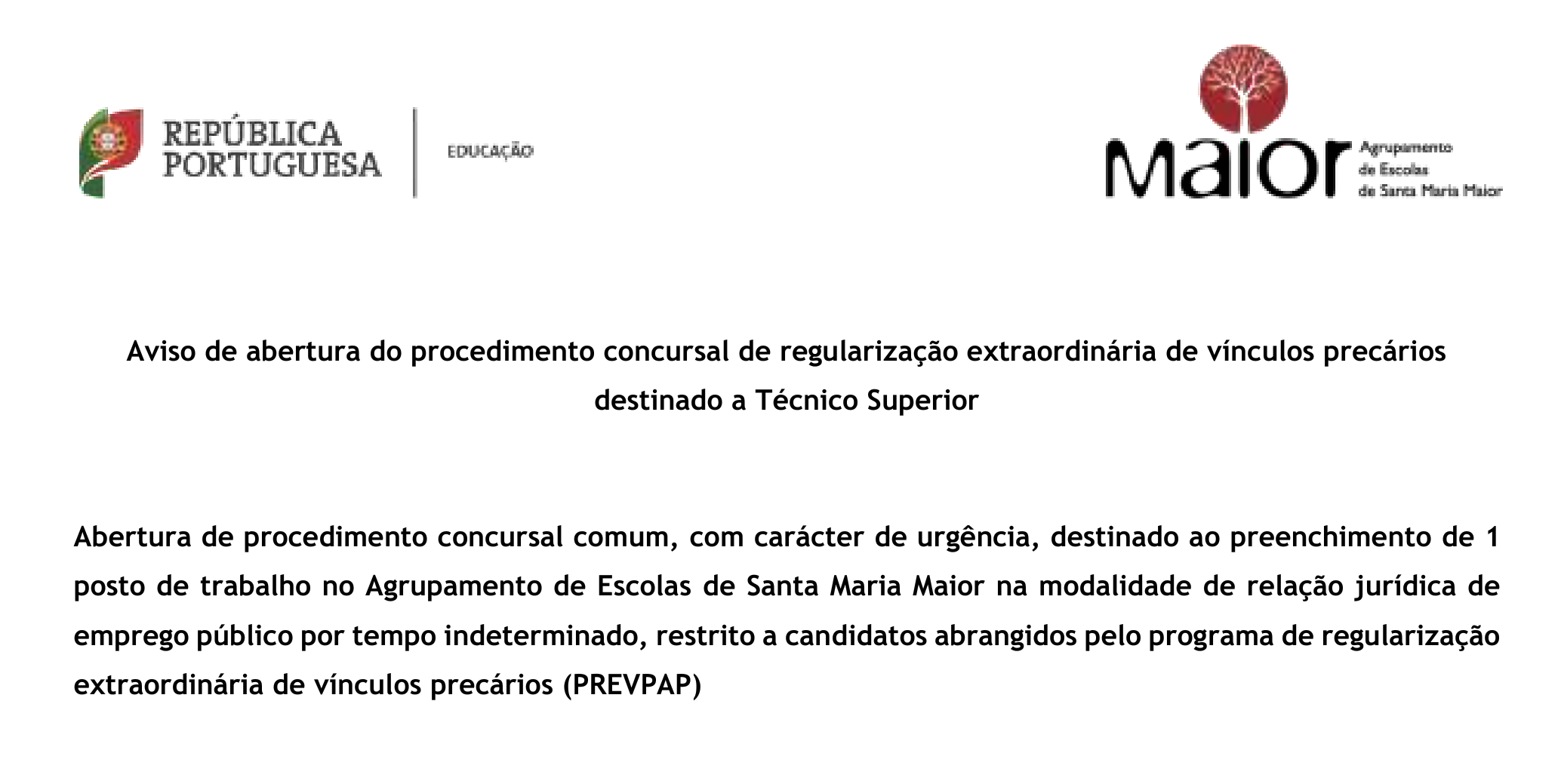 Procedimento concursal tcnico superior 1